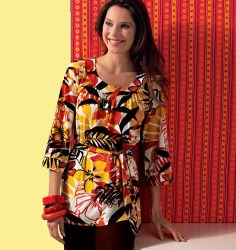 3986 STRETCH KNIT PULLOVER BAND TOP,BELT PATTERN XS=XL
